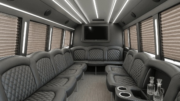 Interior of Meridian Party Bus Company's 20 Passenger Party Bus in Meridian