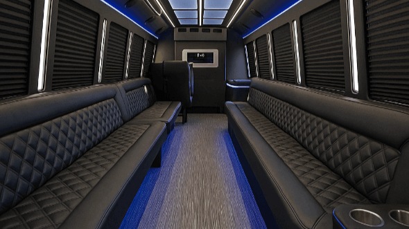 Interior of Ridgeland Party Bus Company's 20 Passenger Party Bus in Ridgeland