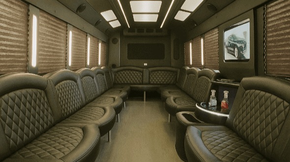 Interior of Meridian Party Bus Company's 25 Passenger Party Bus in Meridian