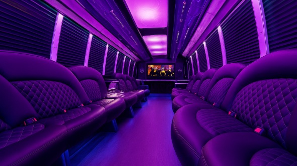 Interior of Mississippi Party Bus Company's 30 Passenger Party Bus in Mississippi
