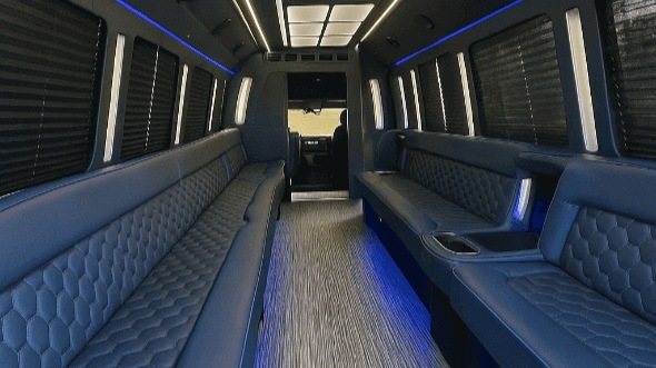 Interior of Southaven Party Bus Company's 30 Passenger Party Bus in Southaven