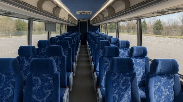 Interior of Mississippi Party Bus Company's 44 Passenger Charter Bus in Mississippi