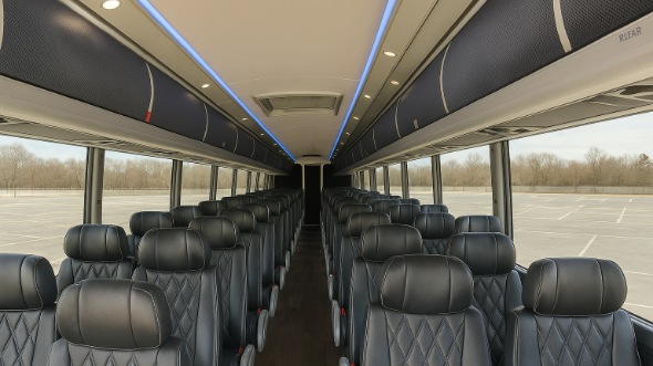 Interior of Mississippi Party Bus Company's 46 Passenger Charter Bus in Mississippi