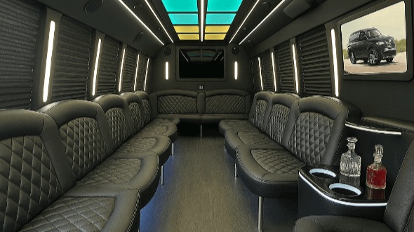 Interior of Southaven Party Bus Company's 50 Passenger Party Bus in Southaven