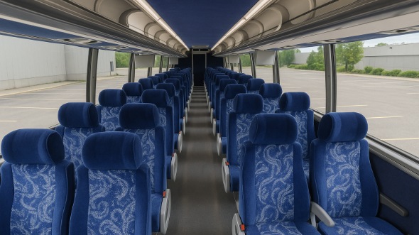 Interior of Mississippi Party Bus Company's 54 Passenger Charter Bus in Mississippi