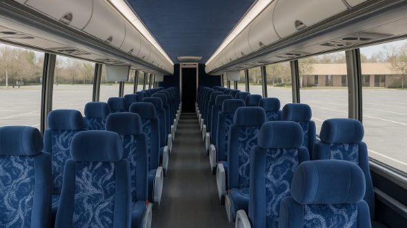 Interior of Mississippi Party Bus Company's 56 Passenger Charter Bus in Mississippi