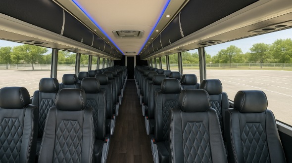 Interior of Mississippi Party Bus Company's ADA Charter Bus in Mississippi